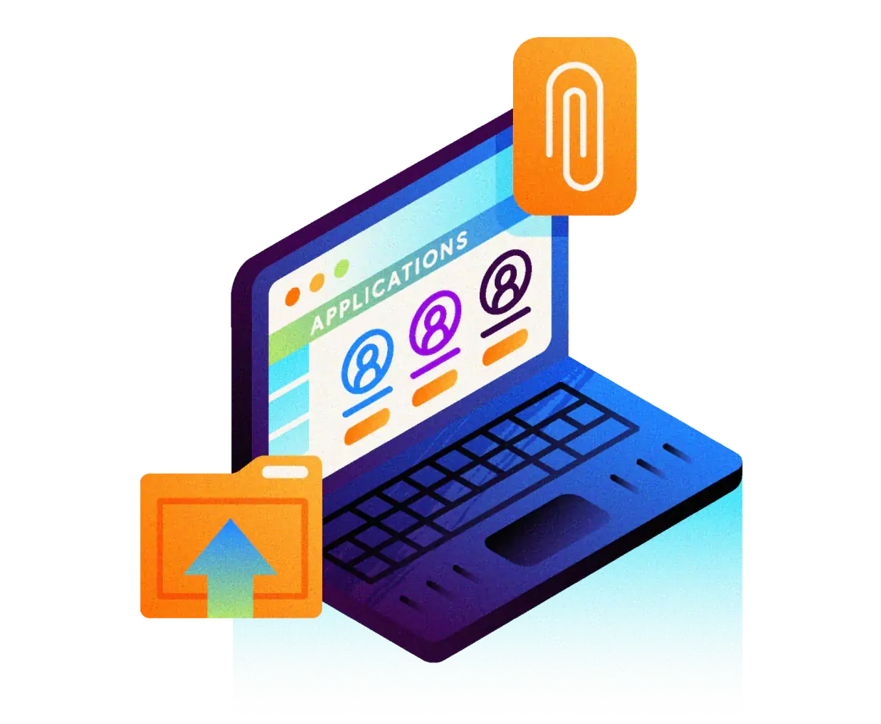 Online application on laptop