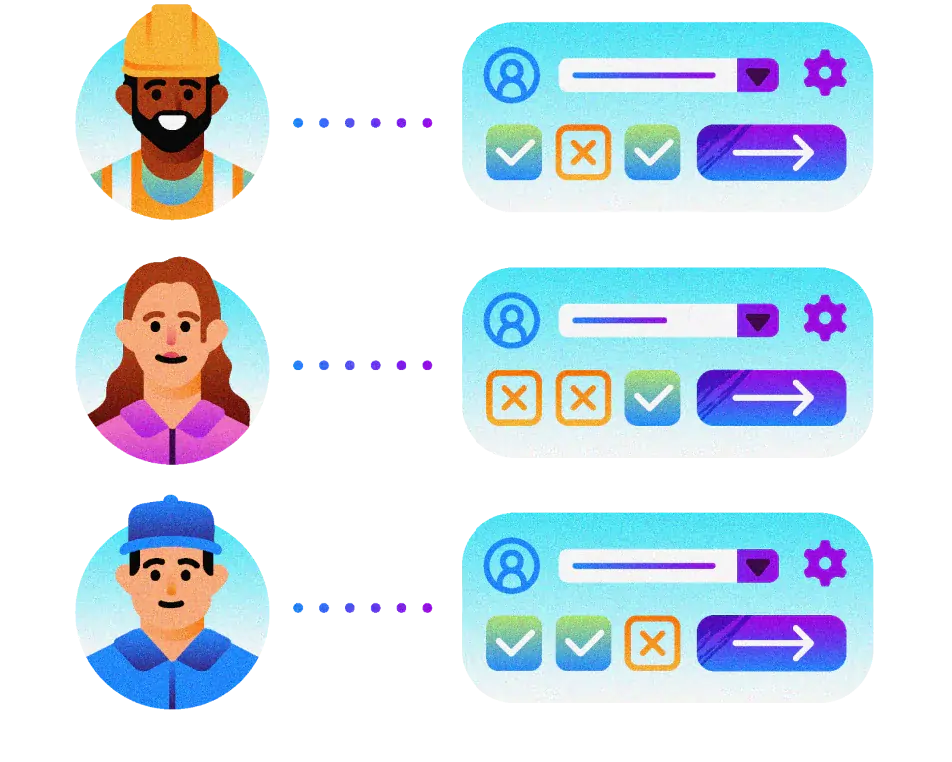 Job assignment tracking graphic