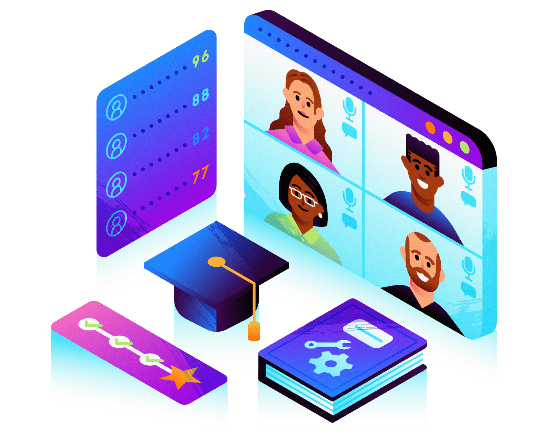 TradeSchool desktop application and mobile app screenshots